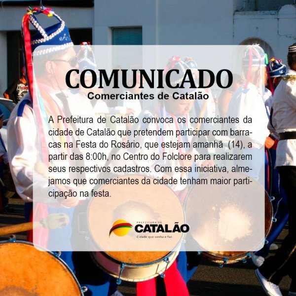 Cadastramento das barracas da Festa do Rosário acontece nesta quinta (14)