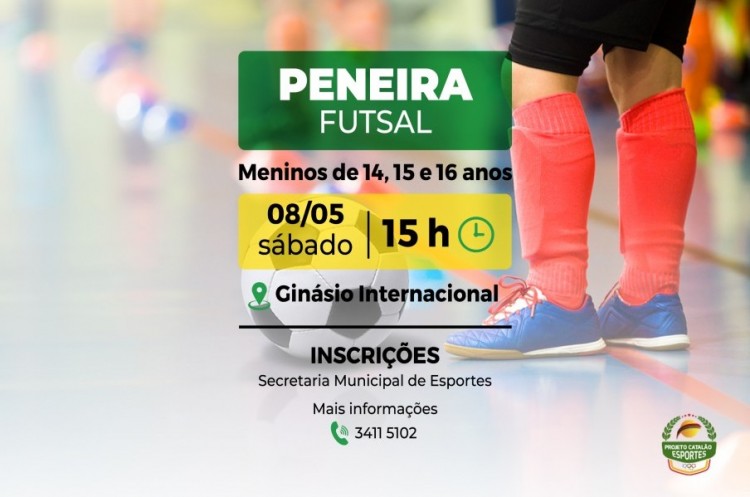 Secretaria de Esportes realizará peneira de futsal entre jovens em Catalão