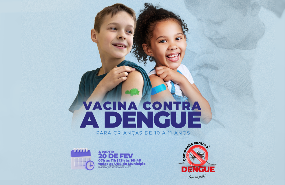 Crianças de 10 e 11 anos serão as primeiras a receber a vacina contra dengue em Catalão