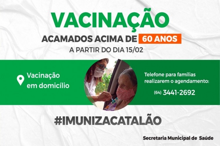 Idosos acamados acima de 60 anos serão vacinados na próxima semana