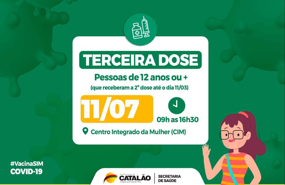 Saúde convoca pessoas de 12 anos ou mais para receberem a Terceira Dose