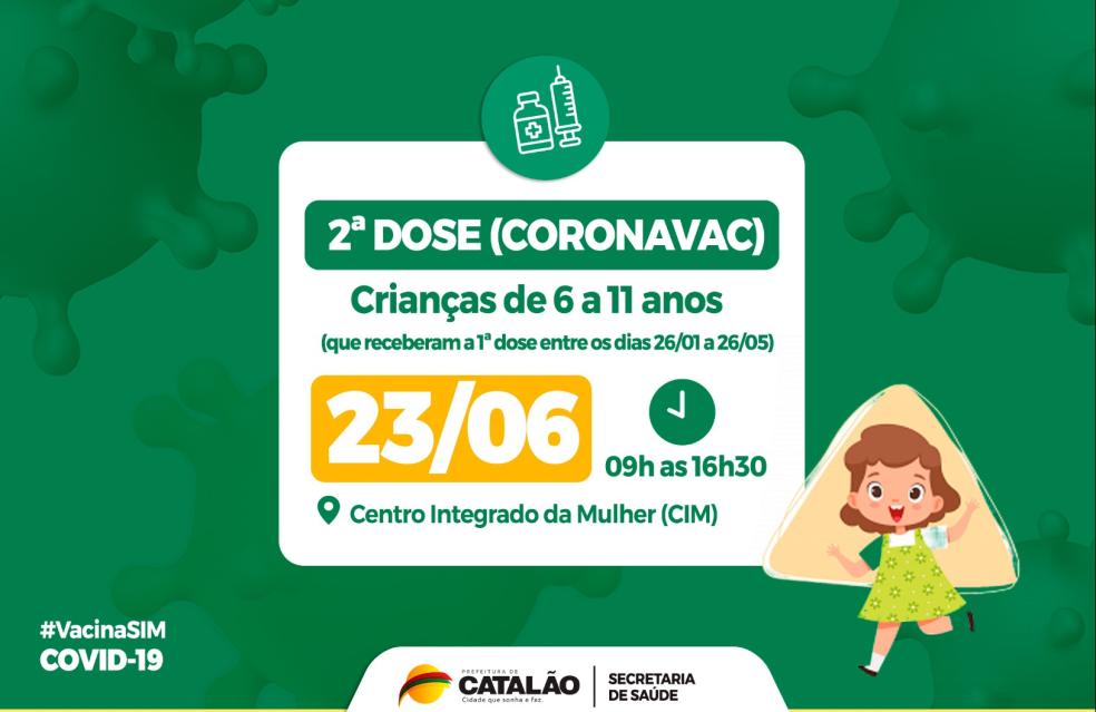 Covid-19: Saúde convoca crianças de 6 a 11 anos para receberem a segunda dose da CoronaVac
