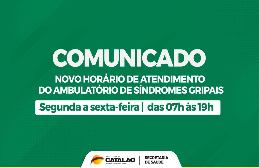 Horário de atendimento do Ambulatório de Síndromes Gripais.