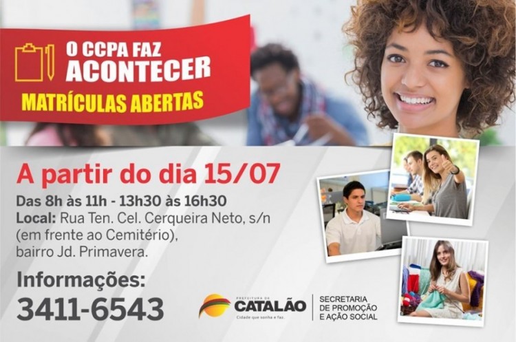 Aberto período de matrícula para cursos do CCPA