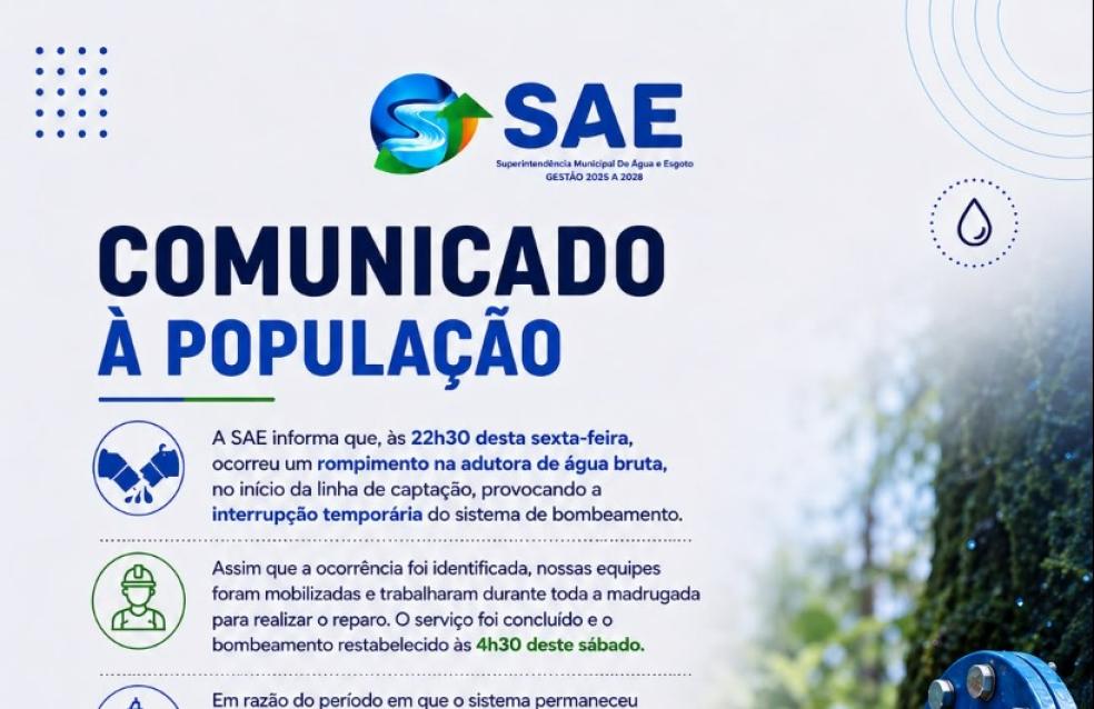 COMUNICADO À POPULAÇÃO