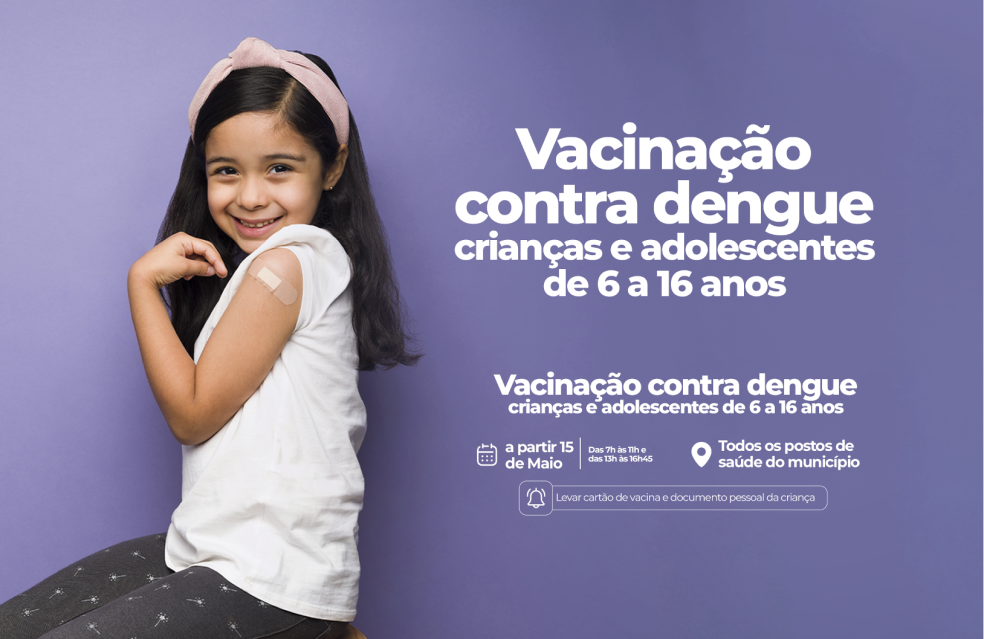 Prefeitura de Catalão dá início, nesta terça-feira(14/05), à vacinação contra dengue para crianças e adolescentes de 6 a 16 anos