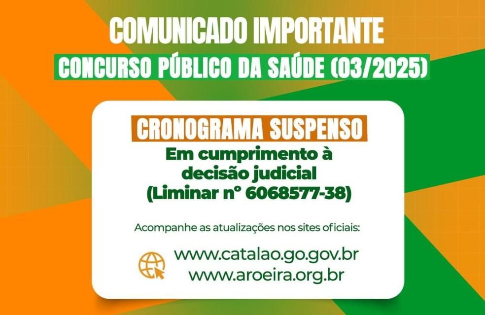 Prefeitura comunica suspensão temporária do concurso da Saúde