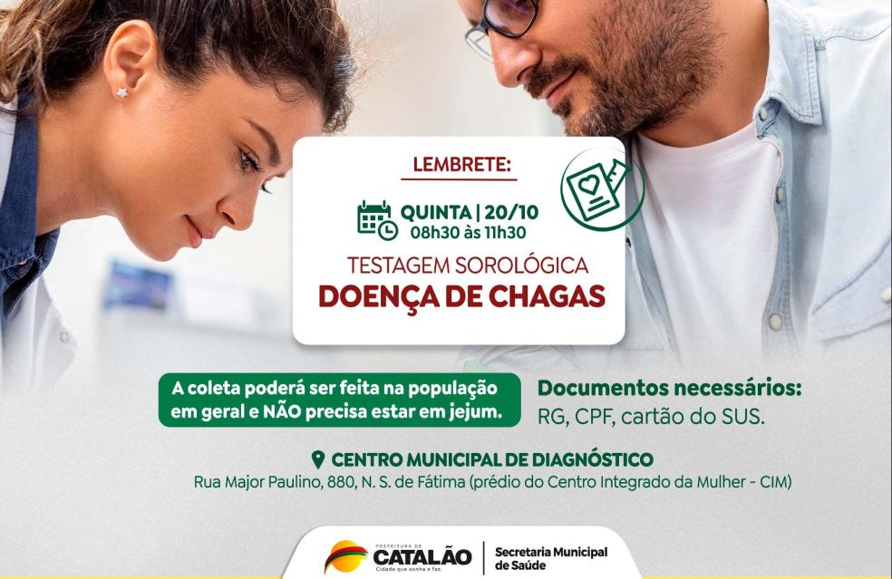 Secretaria de Saúde de Catalão realiza testagem sorológica para doença de Chagas
