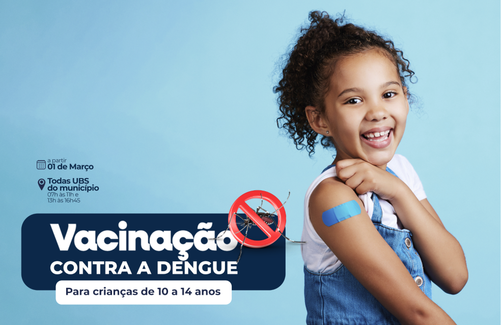 Vacinação contra dengue em Catalão segue agora para crianças e adolescentes até 14 anos