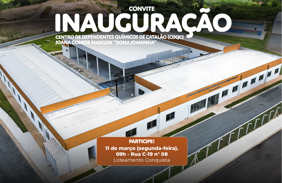 Prefeitura de Catalão vai inaugurar o Centro de Dependentes Químicos (CDQC) nesta segunda-feira (11)