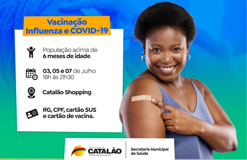 Prefeitura de Catalão realizará ação de vacinação contra Covid-19 e Influenza no Catalão Shopping